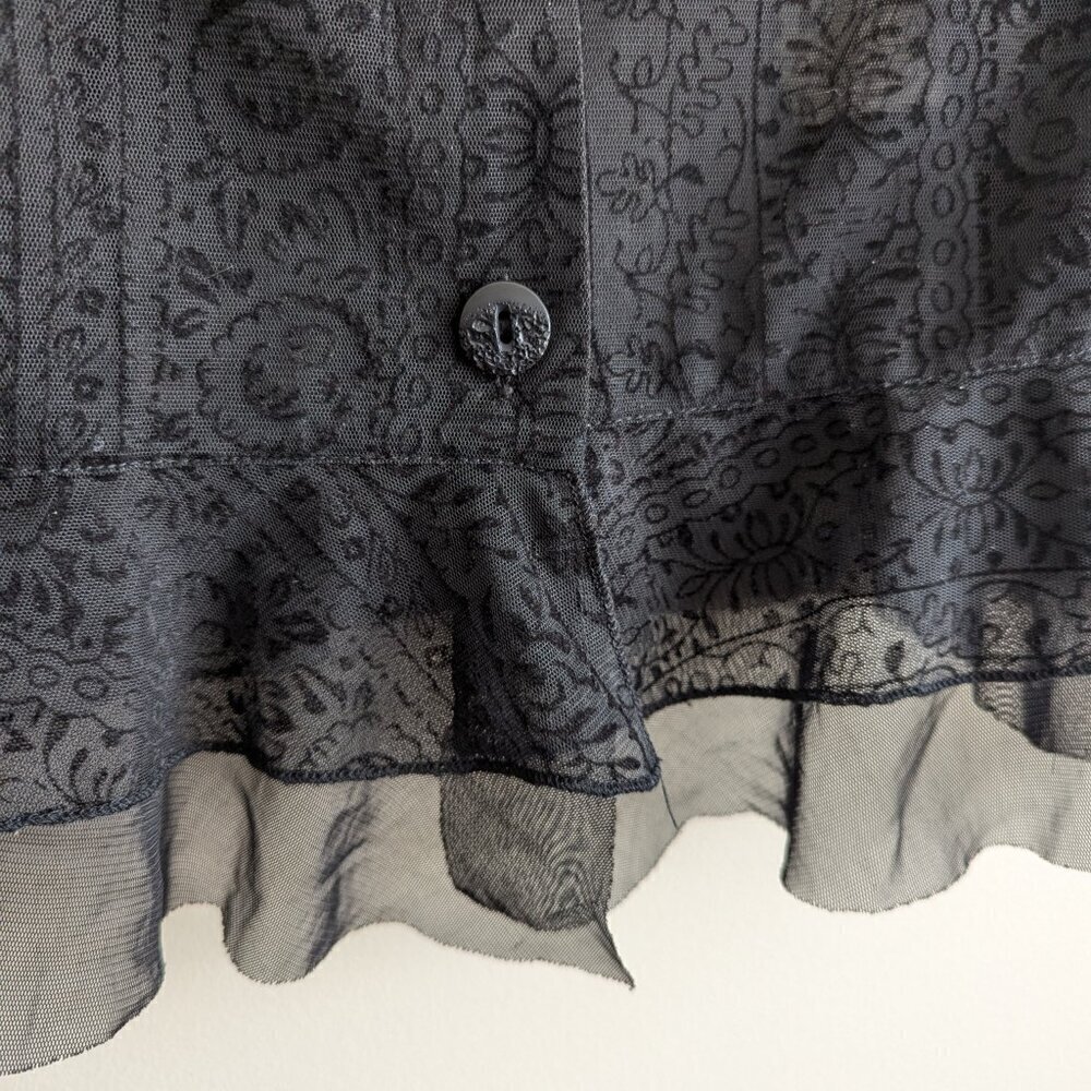 Vintage Whimsygoth Y2K lace sheer blouse - Picture 6 of 8